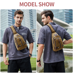 Bolso de <span class=keywords><strong>pecho</strong></span> Nerlion N-162 para hombre, informal, moderno, bandolera, de gran capacidad, resistente al desgaste, impermeable, de lona. - Product Image 2