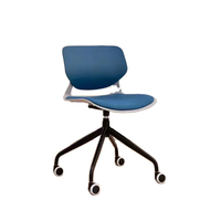 Chaise de bureau pivotante ergonomique bleu foncé