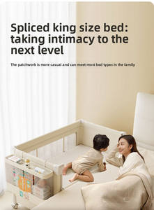 Lit bébé pliable portable de qualité supérieure, lit multifonctionnel connectable au grand lit pour nouveau-né de 0 à 36 mois avec un design moderne - Product Image 3