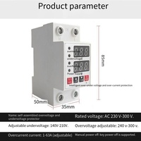 30A 40A 50A 63A 80A 100A Rail Din 220V 230V numérique réglable sur et sous tension dispositif de protection de courant dispositif de protection