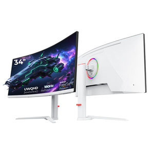Écran de jeu <span class=keywords><strong>PC</strong></span> <span class=keywords><strong>incurvé</strong></span> 34 pouces 144 Hz <span class=keywords><strong>4K</strong></span> blanc avec interface HDR DP, écran d'ordinateur de bureau <span class=keywords><strong>incurvé</strong></span> 34 pouces - Product Image 1