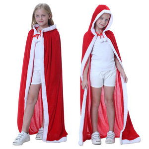 Kerstmantel Kinderen Roodkapje-kostuum Rode mantel Cosplay Prestatiekostuum Kerstmankostuum met capuchon Cape - Product Image 6