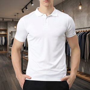 Camiseta de Algodón Roja de Manga Corta para Hombre al por Mayor, con Cuello, Bordada, Transpirable, Tejida, Lisa, Informal, Deportiva, Personalizable - Product Image 4
