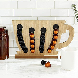 Support <span class=keywords><strong>mural</strong></span> en bambou pour capsules de café, organisateur de capsules <span class=keywords><strong>Nespresso</strong></span> pour comptoir - Product Image 2