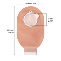 Zodelo Offre Spéciale : Sac de stomie deux pièces confortable et anti-odeur, beige transparent, pour colostomie et ileostomie