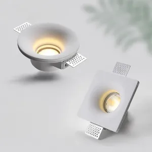 7W 10W Recessed Borderless Gypsum Lamp Ceiling Downlight LED Plaster Light Household Living Bedroom Dining Room Spotlight Modern