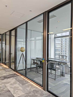 Cloisons de bureau modulaires insonorisées en verre, cloisons en verre design avec stores pour les espaces de bureau