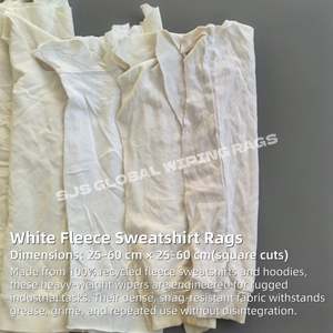 Paños de Limpieza Industriales Resistentes de Algodón Reciclado, Trapos de Felpa Blancos, Trapos de Algodón Marino, Trapos de Sudadera para Limpieza - Product Image 2