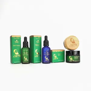 Private Label Organic <span class=keywords><strong>Beard</strong></span> Care Kit Day Tonic Night Oil balsamo per barba per la cura della pelle e dei capelli - Product Image 5