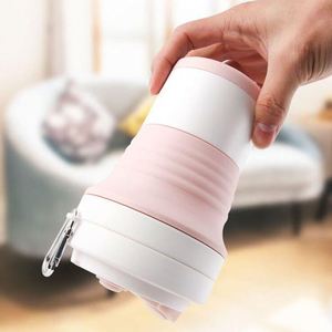 Outdoors <b>Camping</b> Hiking Foldable Food Grade BPA FREE Silicone Water Bottle Coffee Sippy Baby <b>Cups</b> With Straw - Product Image 5