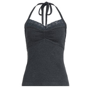 Top de Mujer con Encaje, Cuello en V, Halter, Sin Mangas, Tejido, Camisola Casual de Verano, Top de Moda para Damas - Product Image 6