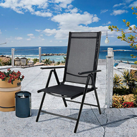 Fauteuil pliant en métal réglable à 7 positions