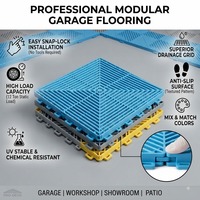 Hochschlagfeste Ineinandergreifende Garagenboden-Fliesen Wasserdichter Modularer Gitterbodenbelag für Werkstätten