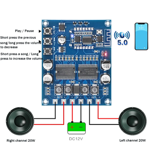 XH-A353 Hi-Fi для <span class=keywords><strong>Bluetooth</strong></span> цифровой усилитель плата 20 Вт + 20 Вт двухъядерный аудио модуль приемник и усилители" - Product Image 4