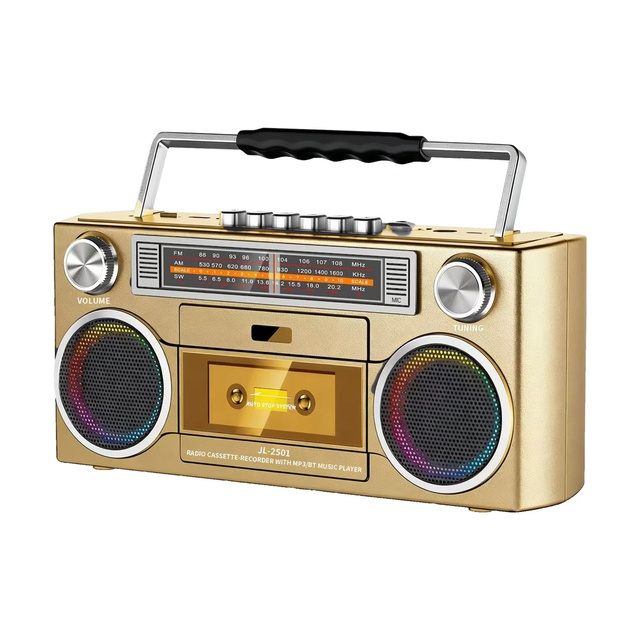Custom Portable Boombox Built-in Battery Cassette Player Recorder AM FM SW Radio BT USB TF MP3 Converter Dual 5W Speaker Outdoor
