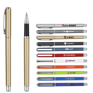 قلم جل معدني مخصص قلم حبر أسود أنيق متين مع غطاء كتابة سلسة مستلزمات مكتبية - Product Image 1