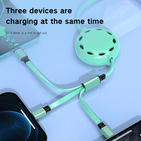 Kabel Charger Multi Fungsi 3 in 1 Tipe-C Retractable untuk Ponsel, Dilengkapi Logo Kustom