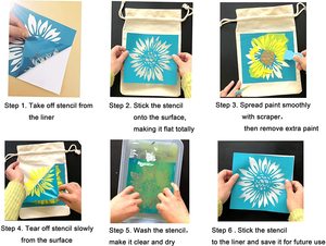 Modèle réutilisable <span class=keywords><strong>pochoir</strong></span> de sérigraphie auto-adhésif transferts de maille pour T-shirts tissu <span class=keywords><strong>pochoir</strong></span> de sérigraphie en bois - Product Image 5