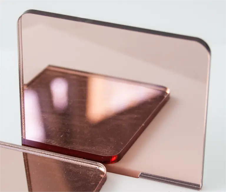 Rose Gold Crystal Durable Acrylic Mirror 4mm Tough Protective Acrylic Plexiglass 450*914mm Single And Double Side PMMA Sheet