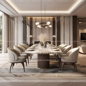 Ánh sáng hiện đại sang trọng bằng đá cẩm thạch mở rộng bàn ăn cho 12 người 3M-<span class=keywords><strong>4M</strong></span> bảng thiết kế nội thất cực lớn và tùy biến - Product Image 1