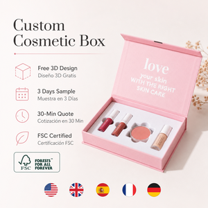 Caja de Cosméticos Personalizada Elegante, Serena y Delicada, Entrega Rápida Directa de Fábrica, Caja de Embalaje de Belleza Rosa con Certificación FSC - Product Image 2
