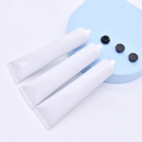 Tube Krim Tangan Putih Logo Pribadi Kustom 30ml-100ml Kosong Plastik PE, Botol Lotion Oktagonal Tutup Sekrup, Finishing Matte Sutra