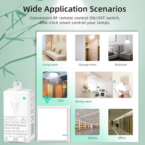 Inovador 3-Mode Sem Fio Tuya 10A Relé Suporte 1000W LED Alexa Integração IP66 Projeto À Prova D' Água 433MHz Kit Interruptor Remoto - Product Image 3