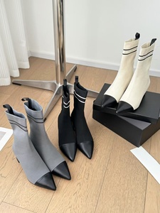 Bottines à talons hauts sur mesure de luxe, nouvelle mode 2026, confortables pour femmes, en cuir de vachette tricoté - Product Image 4