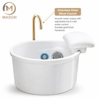 Bassin de spa en acrylique mobile pour pieds-Surf à lumière LED colorée, jets en acier inoxydable et piscine de thérapie de manucure des ongles