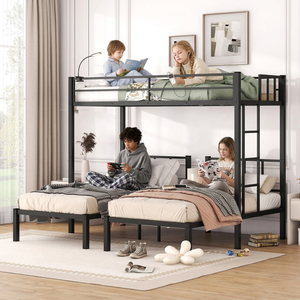 Litera Moderna Triple y Doble con Armazón de Metal Tamaño Twin XL en Existencia en EE. UU. para Uso Hotelero - Product Image 1