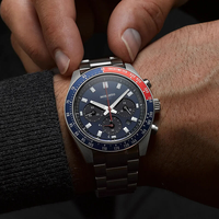 Nouvelle montre chronographe automatique à trois aiguilles et six aiguilles, étanche à 100 m, lumineuse, de luxe, rétro, Panda, pour hommes