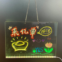 Tableau lumineux LED en acrylique transparent personnalisé, nouveau, pour écrire des notes, lumineux, pour les fournitures de fête