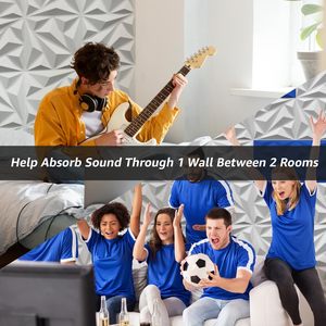 Peel ve sopa Pet keçe akustik duvar panelleri renkli ses emici <span class=keywords><strong>3D</strong></span> sanat Polyester akustik paneller iç dekorasyon için - Product Image 6
