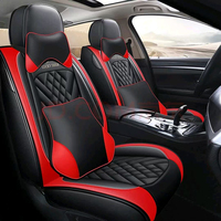 Ensemble de housses de siège de voiture de luxe en cuir véritable de qualité supérieure, 5 pièces, pour toutes les saisons, protection complète, intérieur de voiture