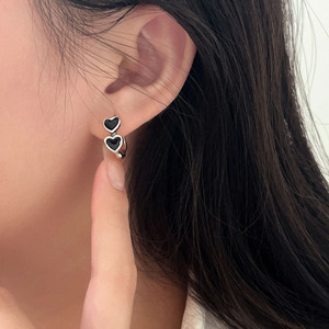 Yinruitai S925 Sterling <b>Silver</b> Heart <b>Stud</b> Earrings For Women Everyday Wear Elegant Design - Product Image 3