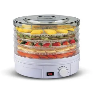 Electric Food Dehydrator Machine 5 Tray Tier Fruit Dryer Beef Jerky Herbs Dryer with Adjustable Thermostat