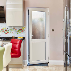 Design moderne Upvc/Pvc/Kunststof Dubbel Gehard Helder Glas Openslaande Badkamerdeur - Product Image 4