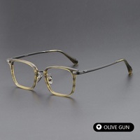 Nouveautés 0090 : Monture de lunettes rétro en acétate et titane de haute qualité pour lunettes optiques – Vente en gros de haute qualité
