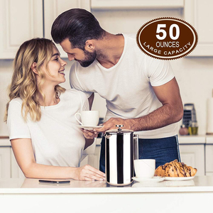 QANA <strong>Coffee</strong> Maker 304 Stainless Steel Insulated <strong>Coffee</strong> Maker with 2 Additional Screens,50 oz (1.5 L), Silver - Product Image 4