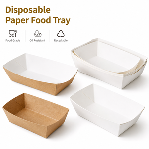Cajas de Papel Kraft Desechables para Alimentos, Contenedores de Papel Ecológicos Resistentes al Aceite en Forma de Barco para Empacar Bocadillos, Frutas y Comida Rápida - Product Image 2