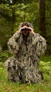 भूरी पत्ती के छलावरण के लिए फैक्टरी थोक किलकारी सूट, लुभावनी पॉलिएस्टर सूखे घास डिजाइन से बने कपड़े - Product Image 6