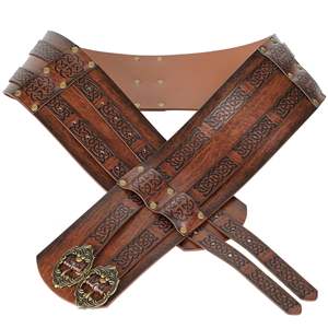 Ceinture de <span class=keywords><strong>Chevalier</strong></span> Viking pour Fêtes Cosplay, Style Rétro, Accessoire de Cosplay, Armure en Cuir PU, Ceinture Médiévale à Rivets pour Fêtes et Jeux, Marron Foncé - Product Image 6