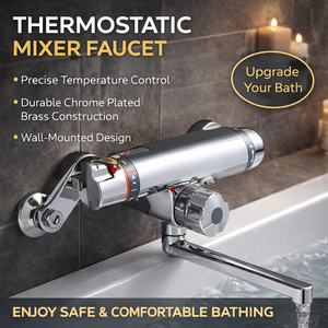 Grifo Termostático de Pared para Baño, Cromado Pulido, con Corte de Agua Cuantitativo (<span class=keywords><strong>Sin</strong></span> Ducha) TMF47ARRA - Product Image 4