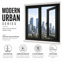 Ventana Abatible de Aluminio de Grado Profesional, Resistente a Huracanes, Aislada Acústicamente, con Doble Acristalamiento y Sellado Impermeable