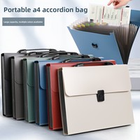 Carpeta de Archivos de Acordeón de PP de 13 Compartimentos, Estilo Ejecutivo, Color Sólido, Tamaño A4, Portátil, Multicapa, para Documentos Estudiantiles