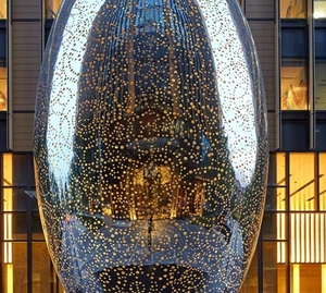 Vincentaa da esterno ovale specchio cavo luce scultura giardino quadrato artistico in acciaio inox scultura - Product Image 4
