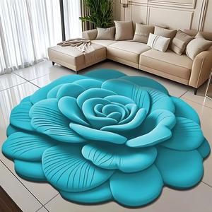 Tapis de sol en terre de diatomée Alien Shape, design floral 3D, antidérapant, pour salon, protection de tapis, décoration intérieure - Product Image 5