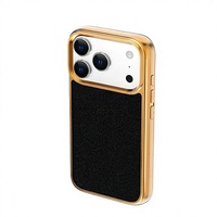Coque de téléphone en plastique antichoc 2-en-1 avec galvanoplastie à rainures et finition dorée pour iPhone 17 et 15 Pro Phnom Penh