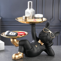 Gros Violent Ours Ornement De Sol Accessoires Pour La Maison Ours avec Plateau Statue Maison Résine Artisanat Taille Réelle Sculpture Animale