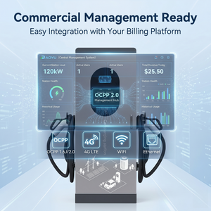 Station de recharge rapide pour véhicules électriques professionnelle 800*800 120 kW DC, double connecteur, facturation intelligente OCPP, EVSE pour les entreprises de recharge commerciale - Product Image 6